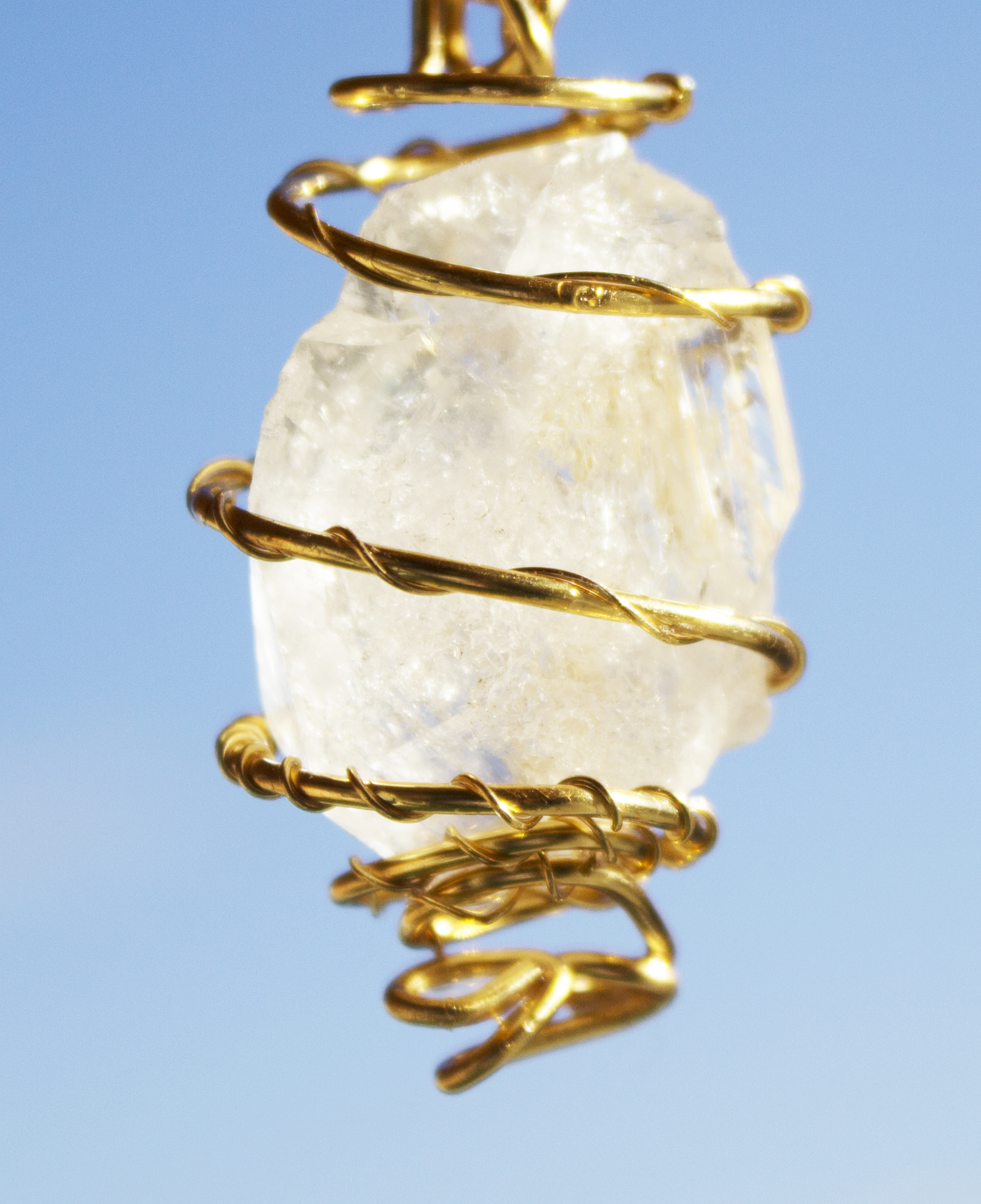 Herkimer Diamond Necklace with Gold Chain - Image 2